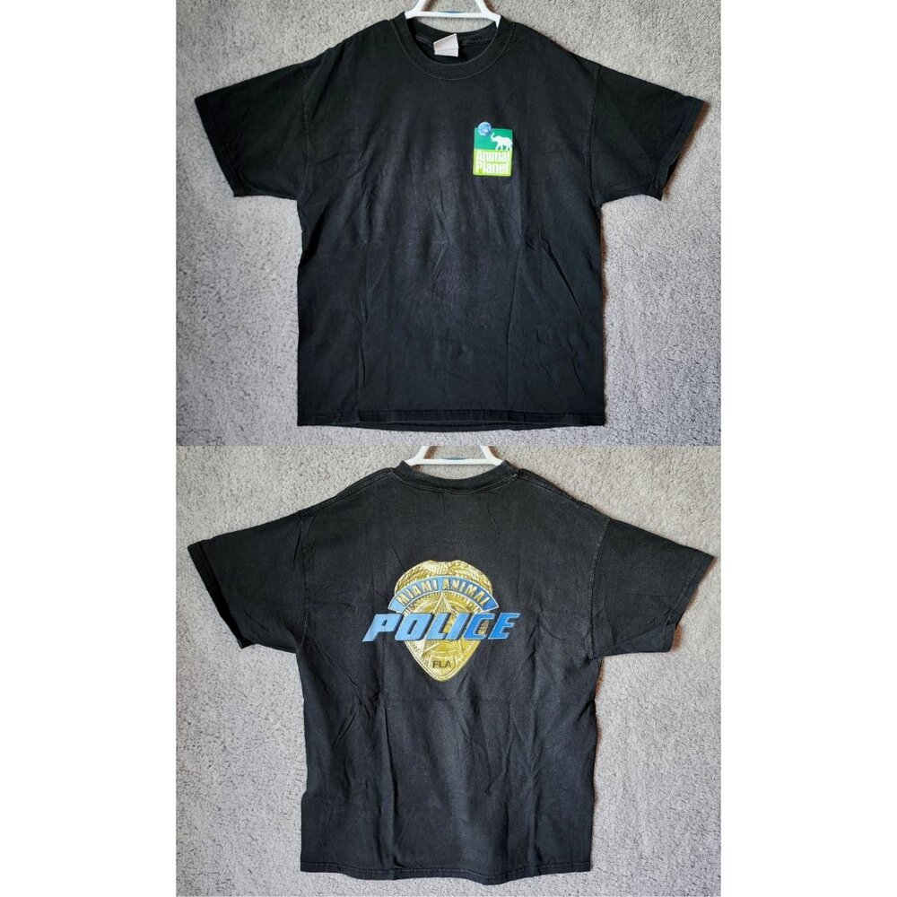 Discovery Channel Animal Planet Miami Animal Police Black T‎ Shirt Size Large